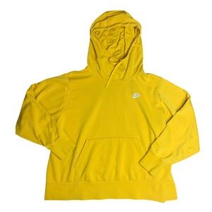 Nike Womens Size 2X Sportswear Club Fleece Hoodie Yellow DV5088